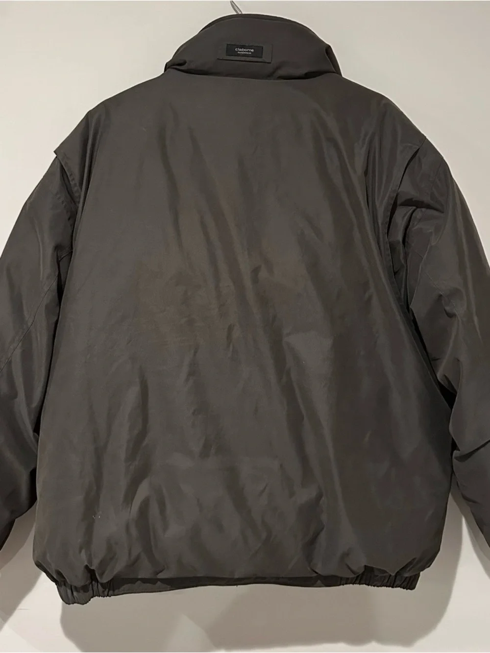 Claiborne Men's Brown Quilted Puffer Jacket with Black Collar
